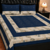 dark blue bedsheet