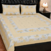 light yellow bedsheet