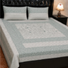 gray white bedsheet