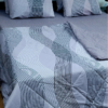 off white +gray bedsheet