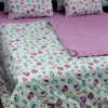 off white purple bedsheet