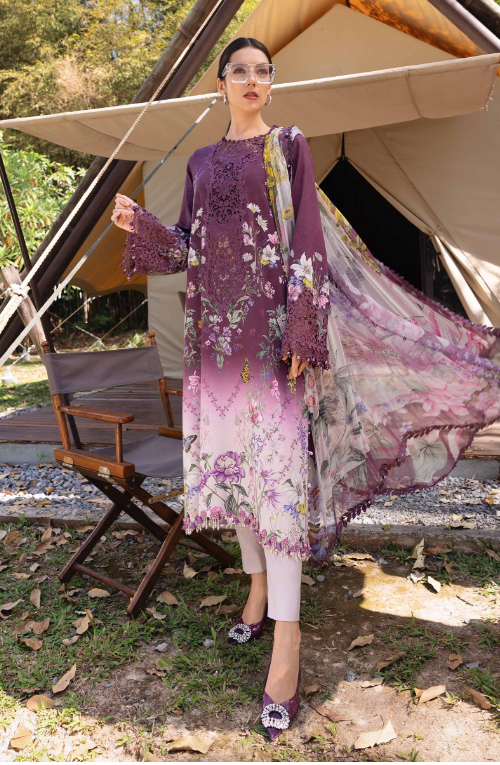 3 Piece Unstitched Embroidered Lawn Suit
