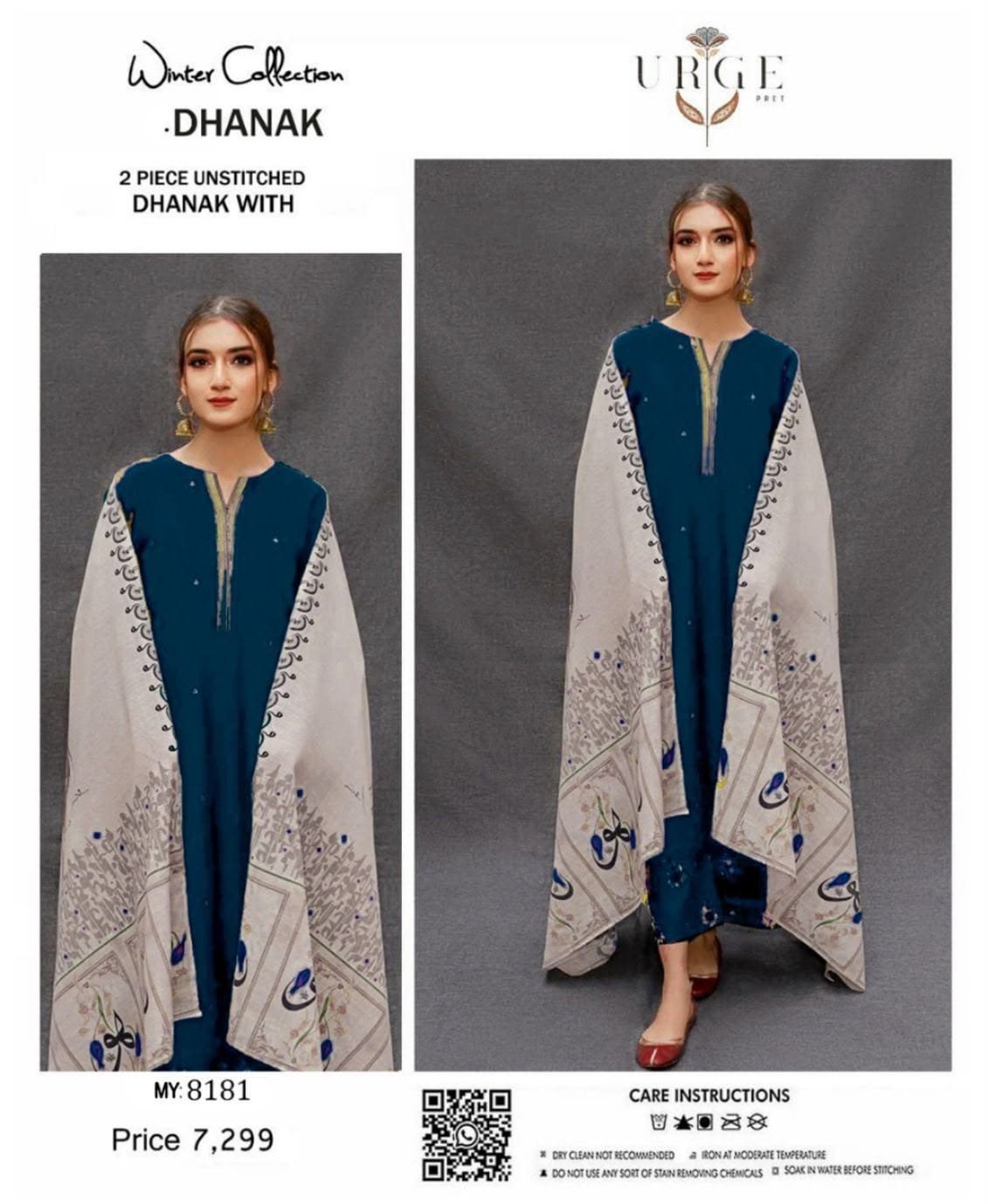 URGE 3PCS UNSTITCHED SUIT