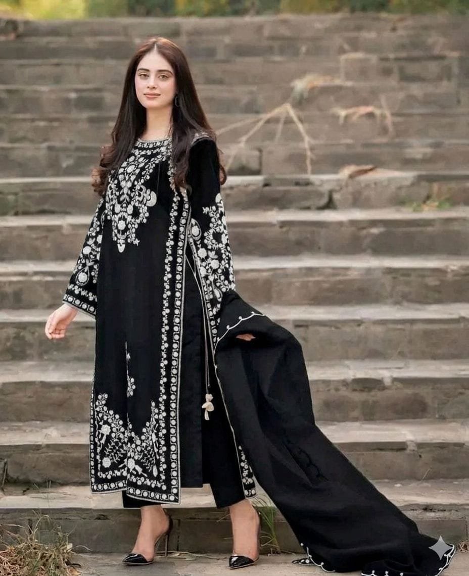 PURE DHANAK 3PC EMBROIDERED COLLECTION