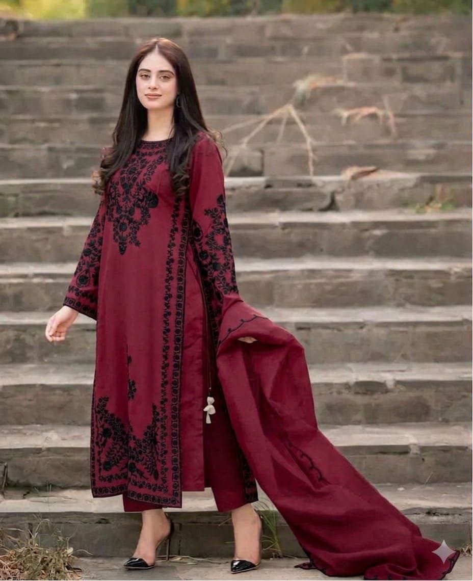 > PURE DHANAK 3PC EMBROIDERED COLLECTION