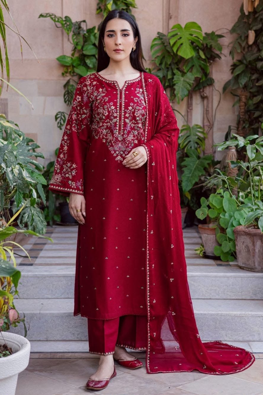 PURE DHANAK 3PC EMBROIDERED COLLECTION